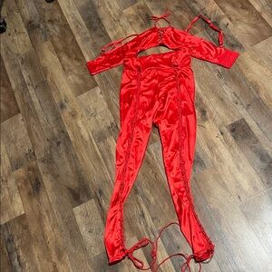 Elegant Red Women's Jumpsuit